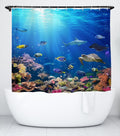 Jolof Store Ocean Fish Short Shower Curtain – Waterproof Fabric, 180x150cm