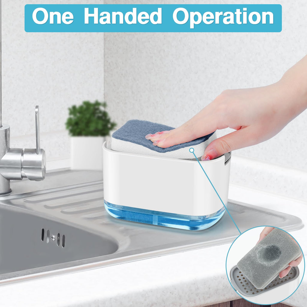 Alyvisun 2 in 1 Soap Dispenser, Dish Soap Dispenser with Sponge Holder - image 2