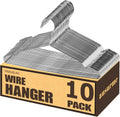 ausurme 10 Pack Wire Hangers, 16.5 Inch, Silver, Stainless Steel - image 1