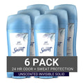 Secret Unscented Invisible Solid Antiperspirant Deodorant - 6 Pack