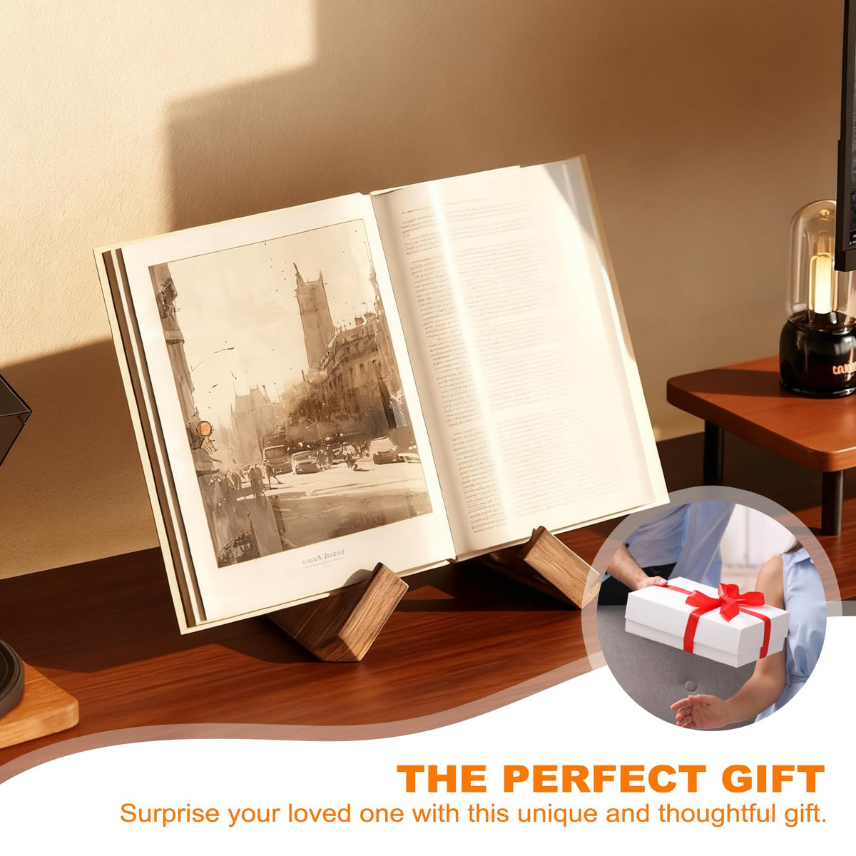 SMYJDMM Now Playing Vinyl Record Stand, Retro Now Spinning Record Stand, Vinyl Records Display Suitable for Magazines Textbooks Mobile Phones Tablets