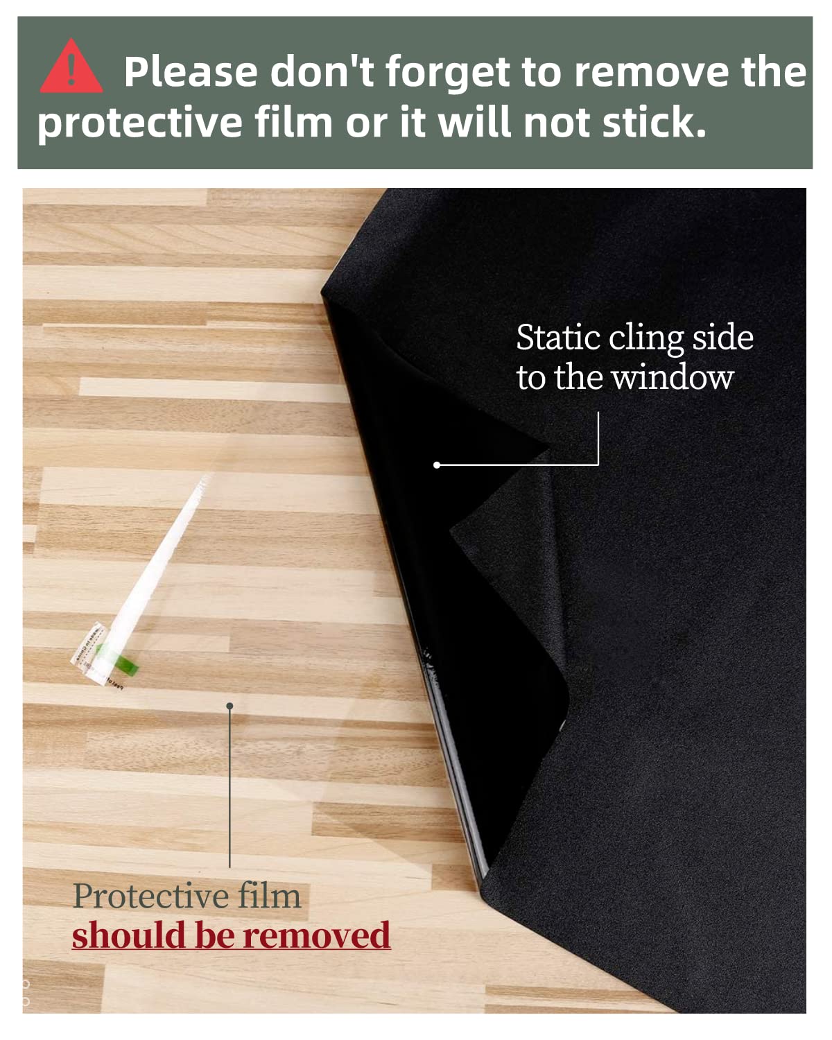LOLIFEVE Blackout Window Film | 100% Light Blocking Privacy Glass Tint