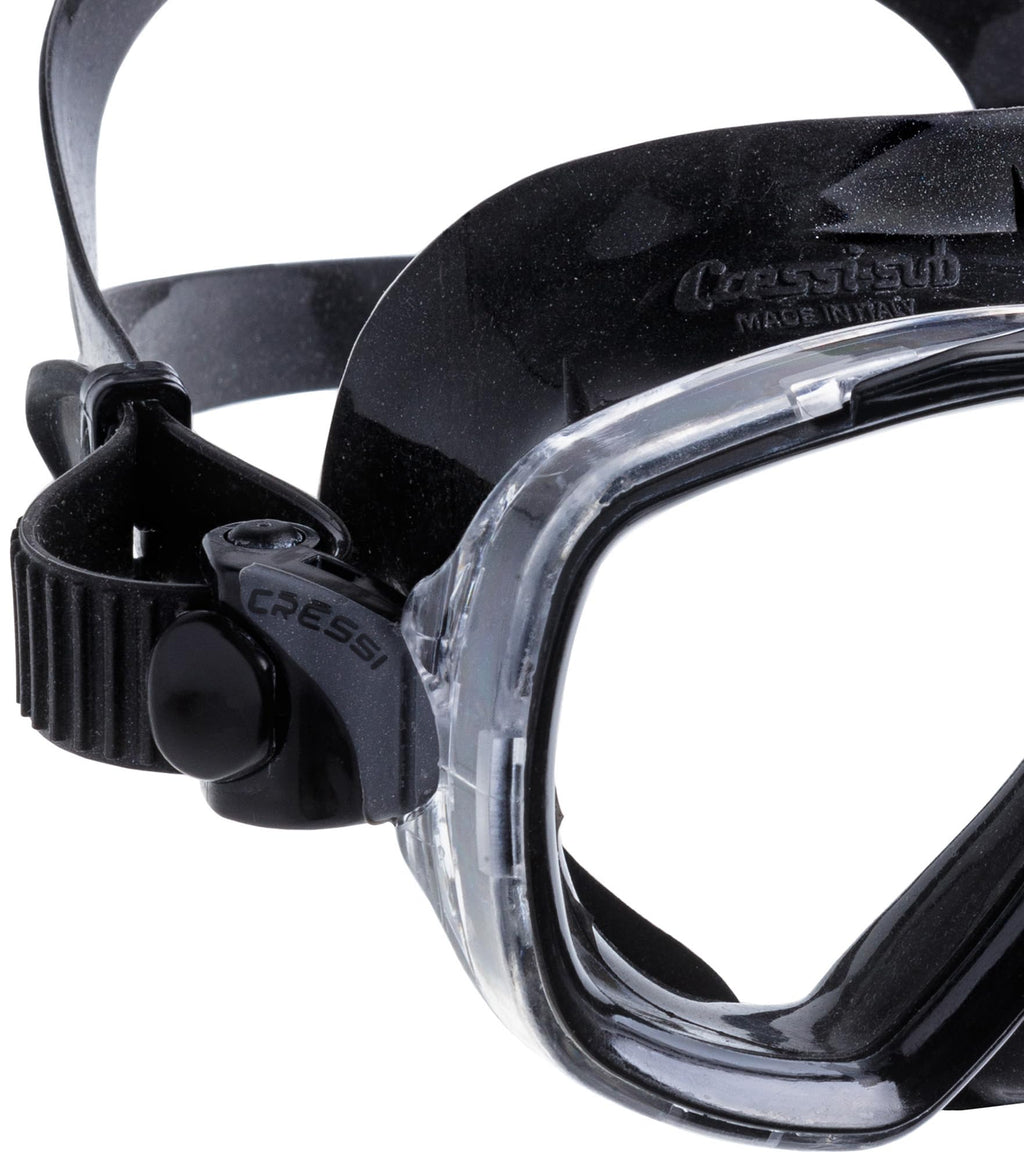 Cressi Estrella Single Lens Snorkeling Mask – Black Silicone, One Size