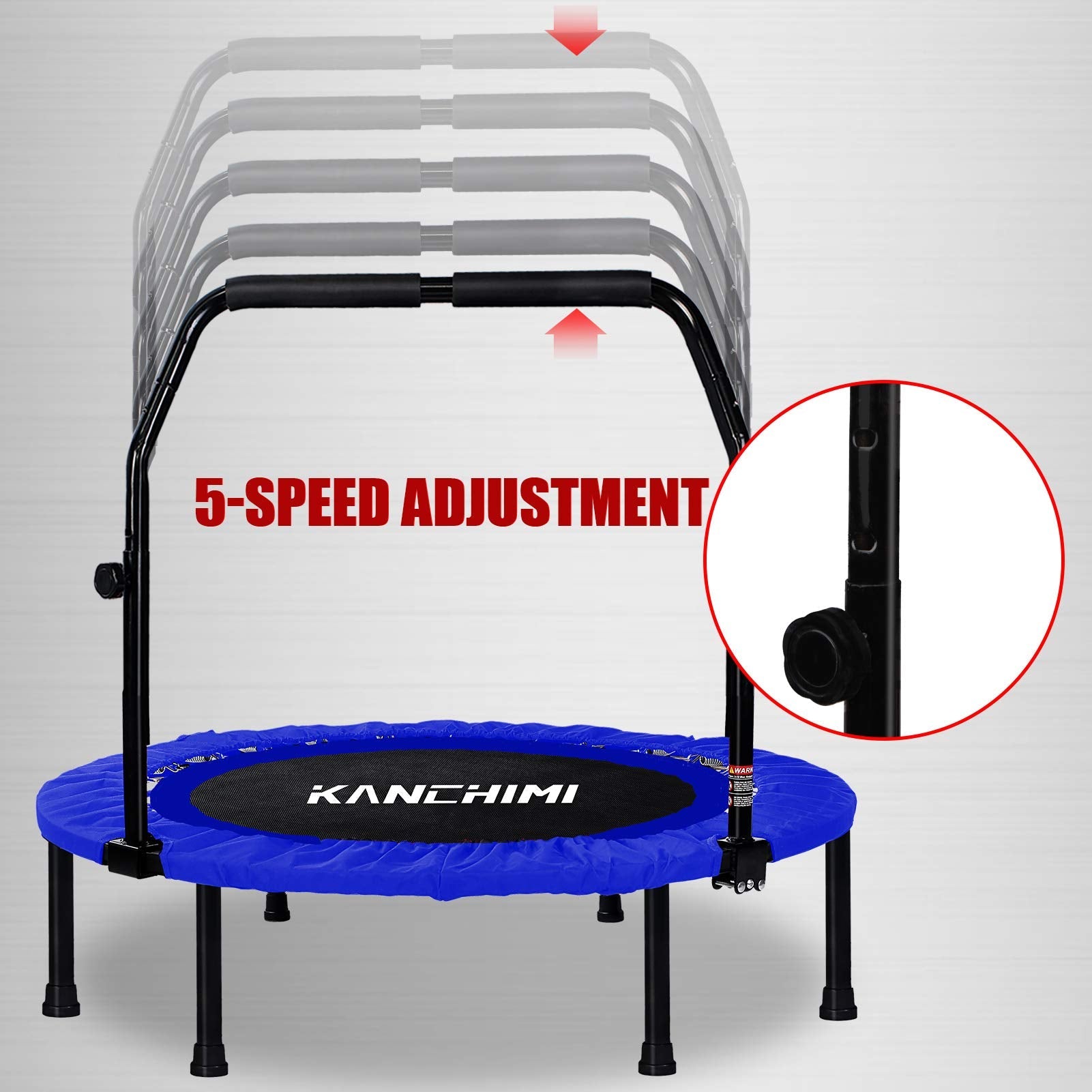 Kanchimi Folding Fitness Rebounder Trampoline with Handle – 150KG Max