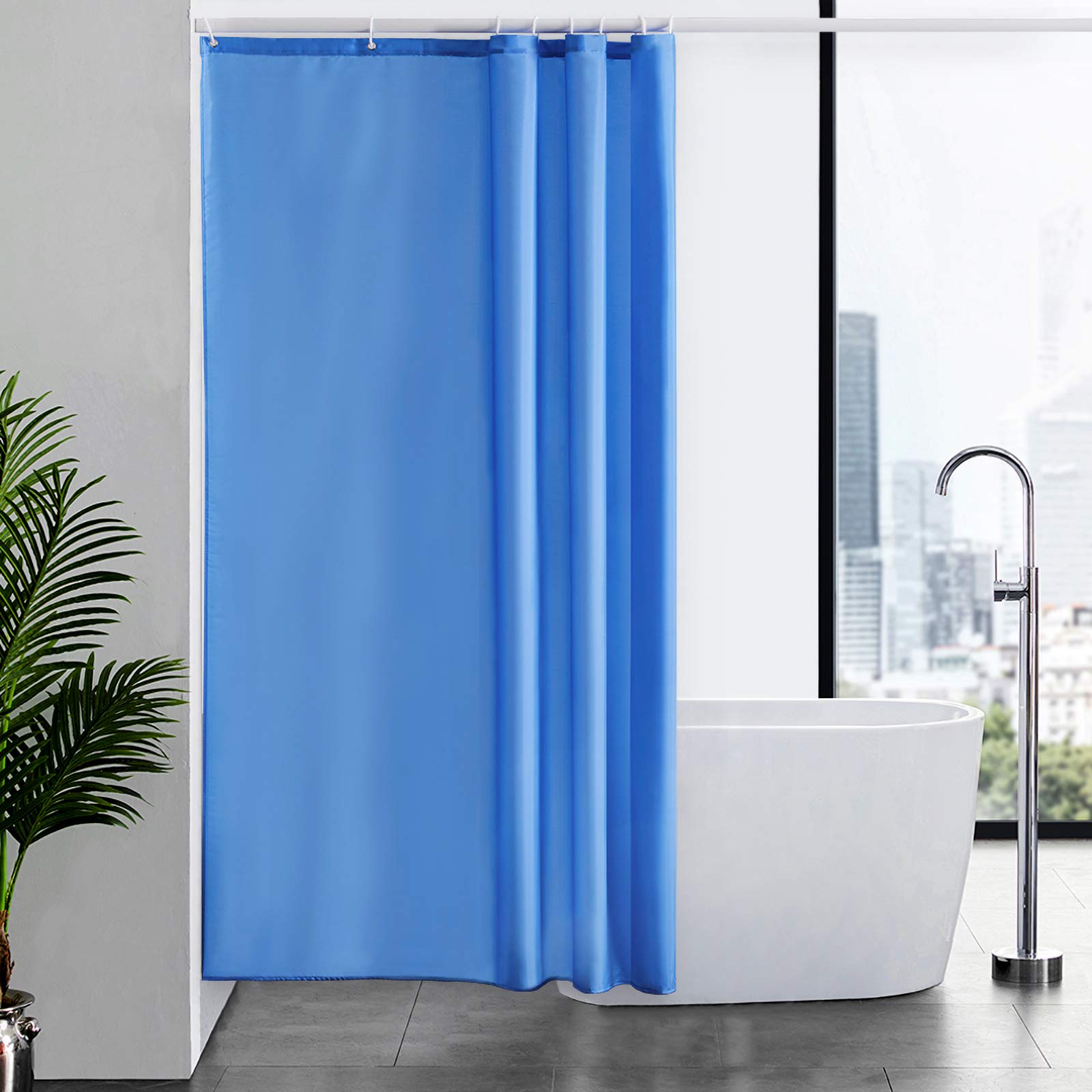 Furlinic Blue Shower Curtain | Waterproof Mold Resistant Polyester 47x78