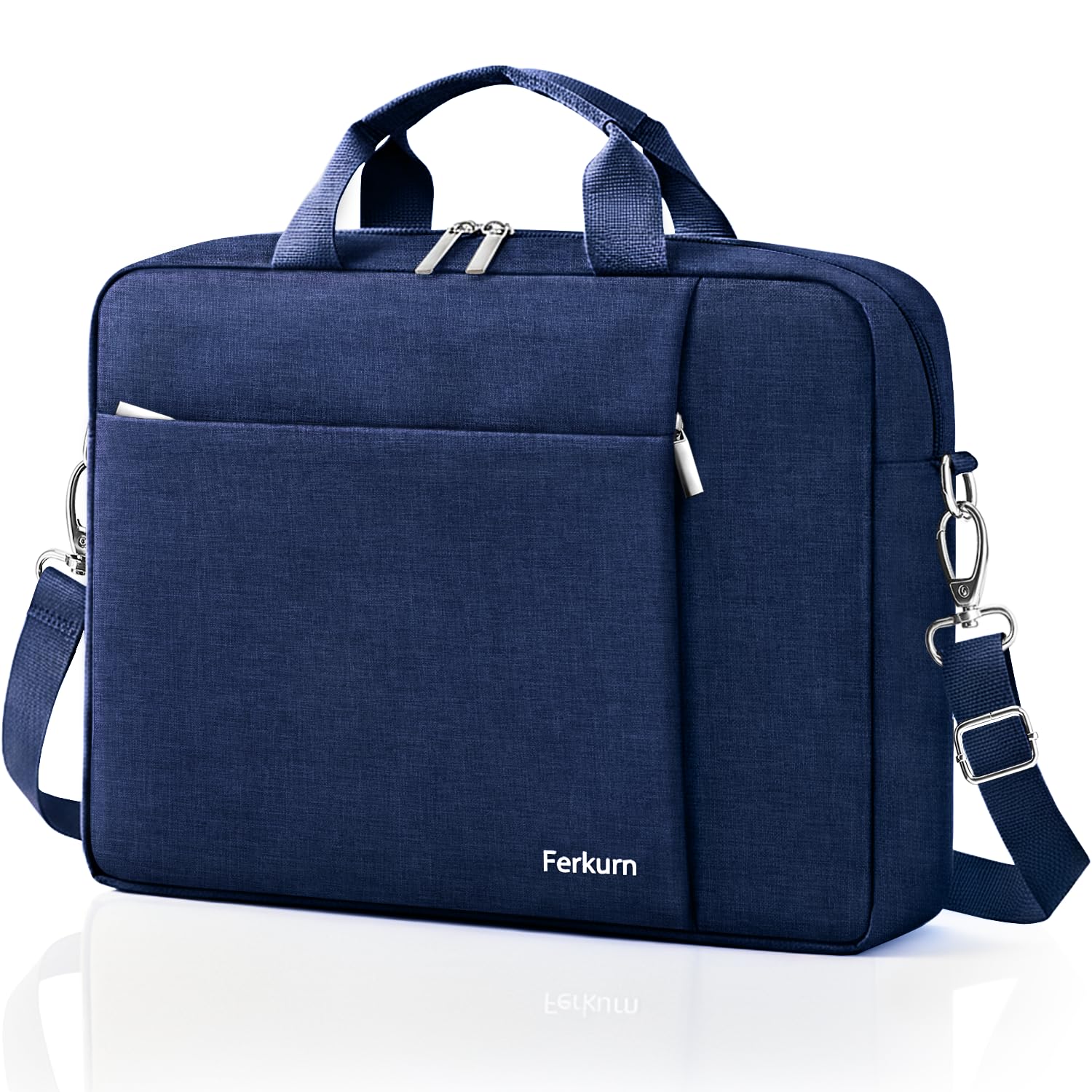 Ferkurn 15.6 Inch Laptop Messenger Bag | Blue Computer Briefcase Case
