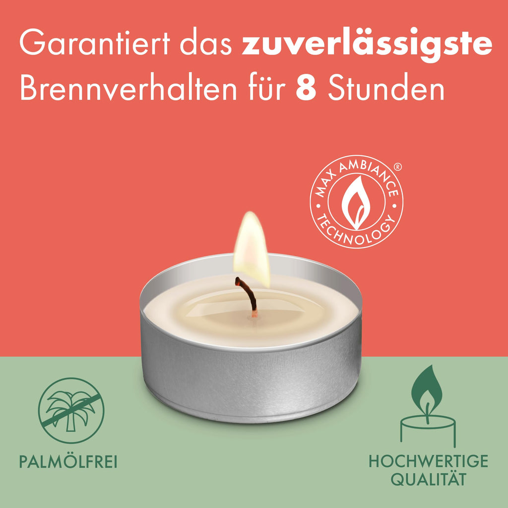 Bolsius White Tea Lights – 225 Pack – 8 Hour Burn Time – Natural Plant Wax