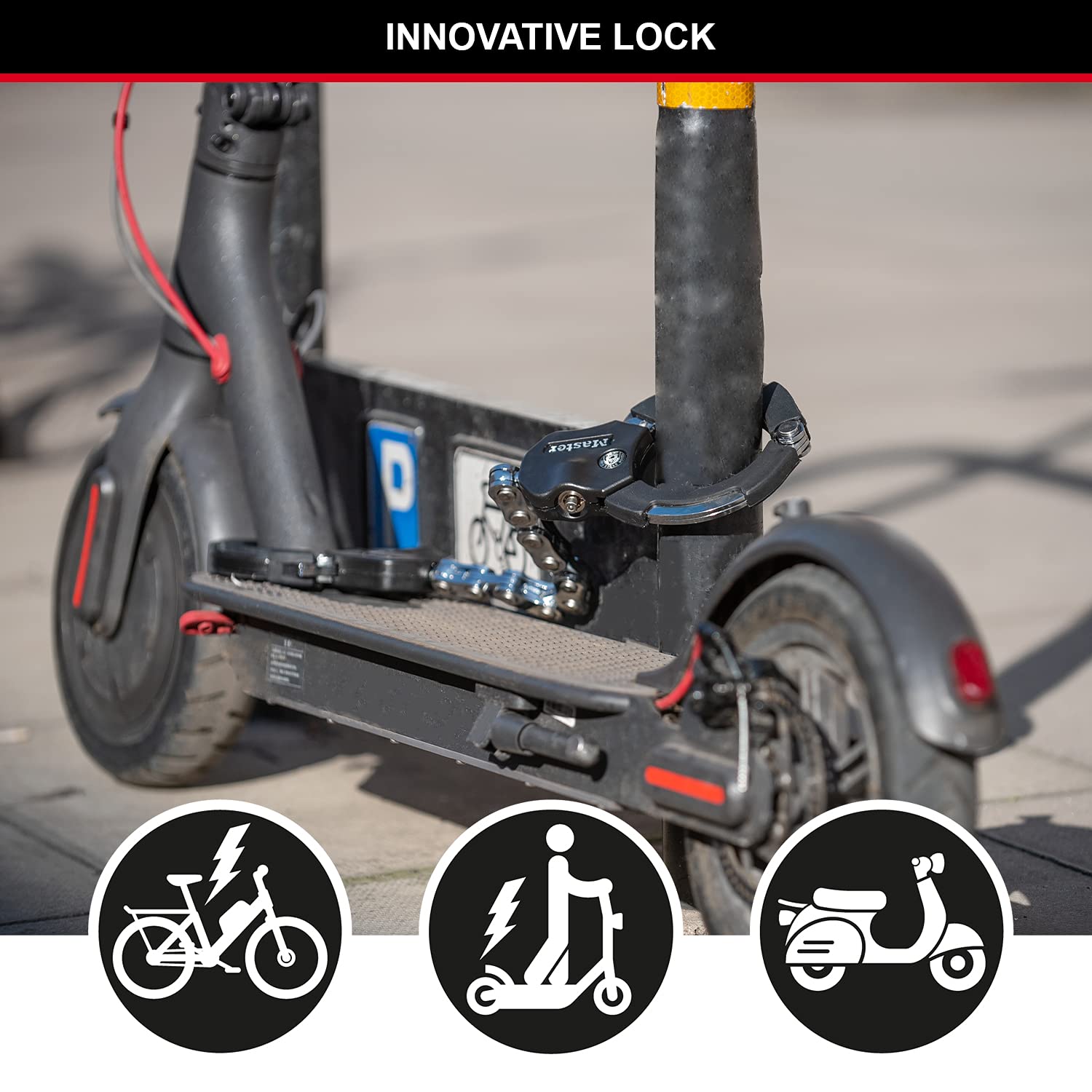 Master Lock Laminated Steel Bike & E-Scooter Cuff Lock – Police Approved