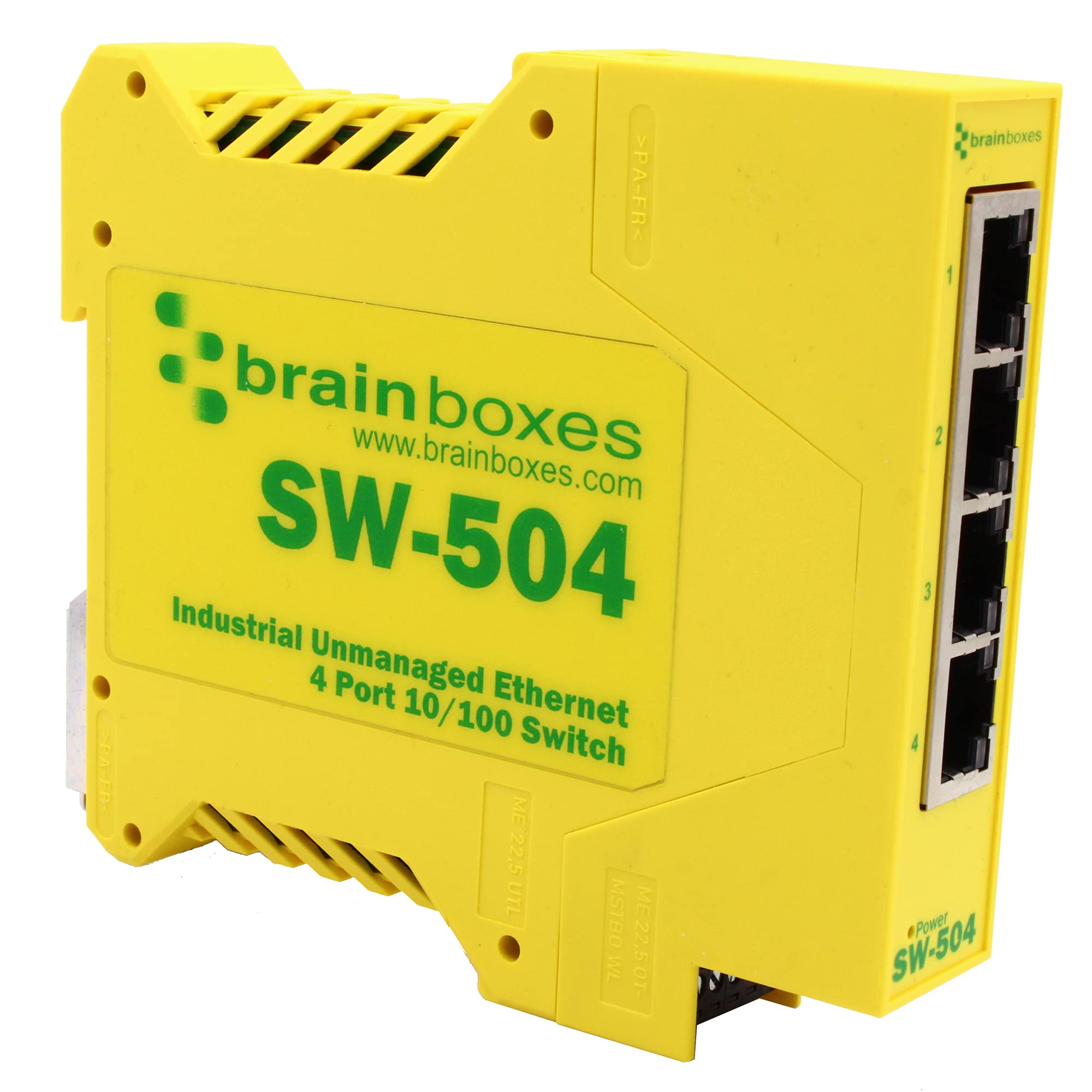 Brainboxes Industrial 4 Port Ethernet Switch – Galvanically Isolated