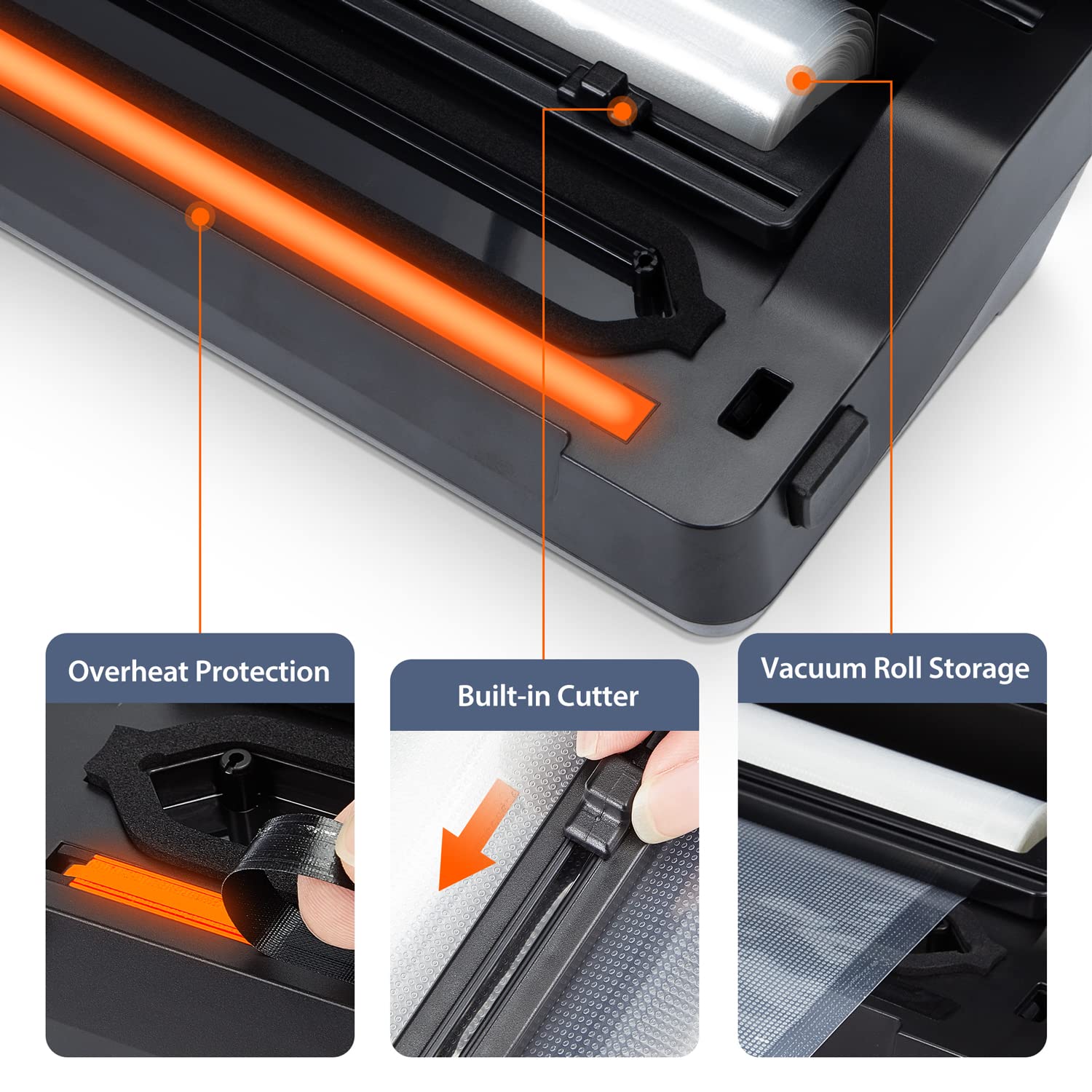 INKBIRD Vacuum Sealer Machine | 85kPa Automatic Food Sealer with Cutter