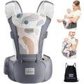 Bebamour Baby Carrier with Hipseat – Ergonomic Newborn to Toddler, Grey