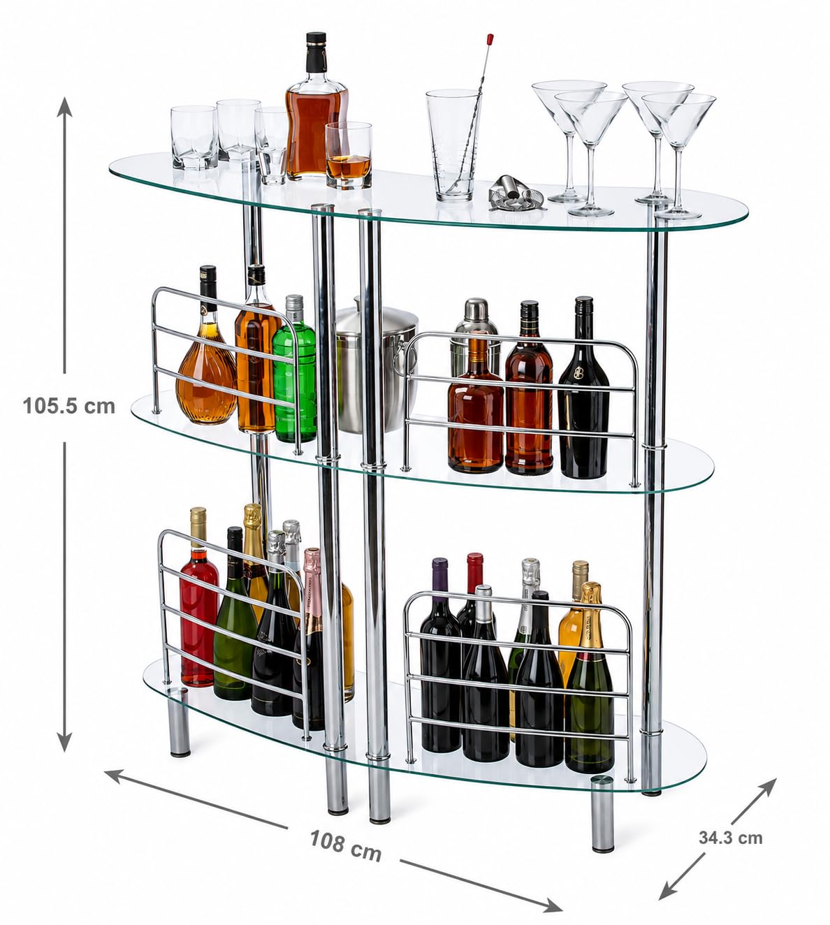 Mango Steam Contemporary Modern Home Liquor Bar Euro, Clear