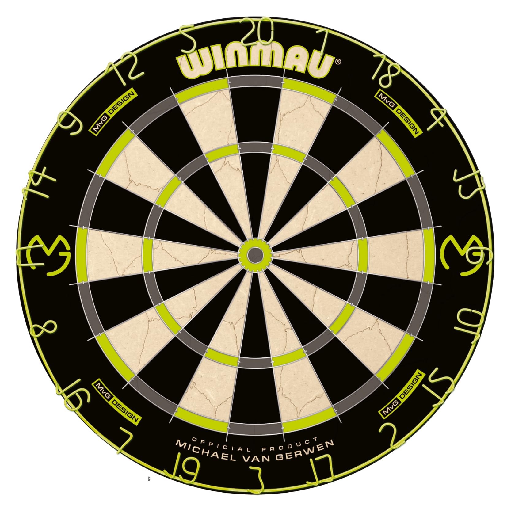 WINMAU Michael van Gerwen MvG Dartboard Cabinet Set | 2 Sets of Darts