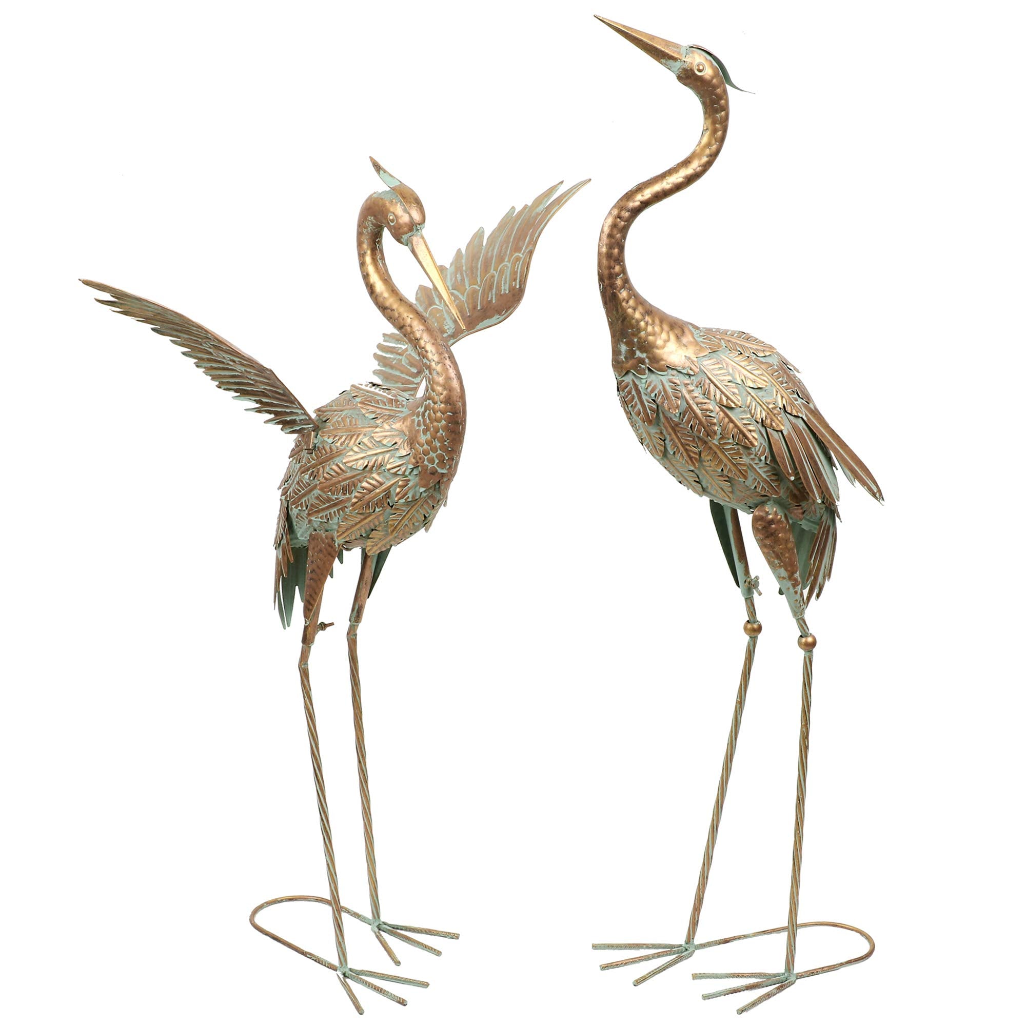 Teresa's Collections Metal Heron Garden Statues | 2pc Pond Decor Set
