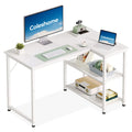 Coleshome L Shaped Gaming Desk for Small Space, 100x70 cm White - image 1