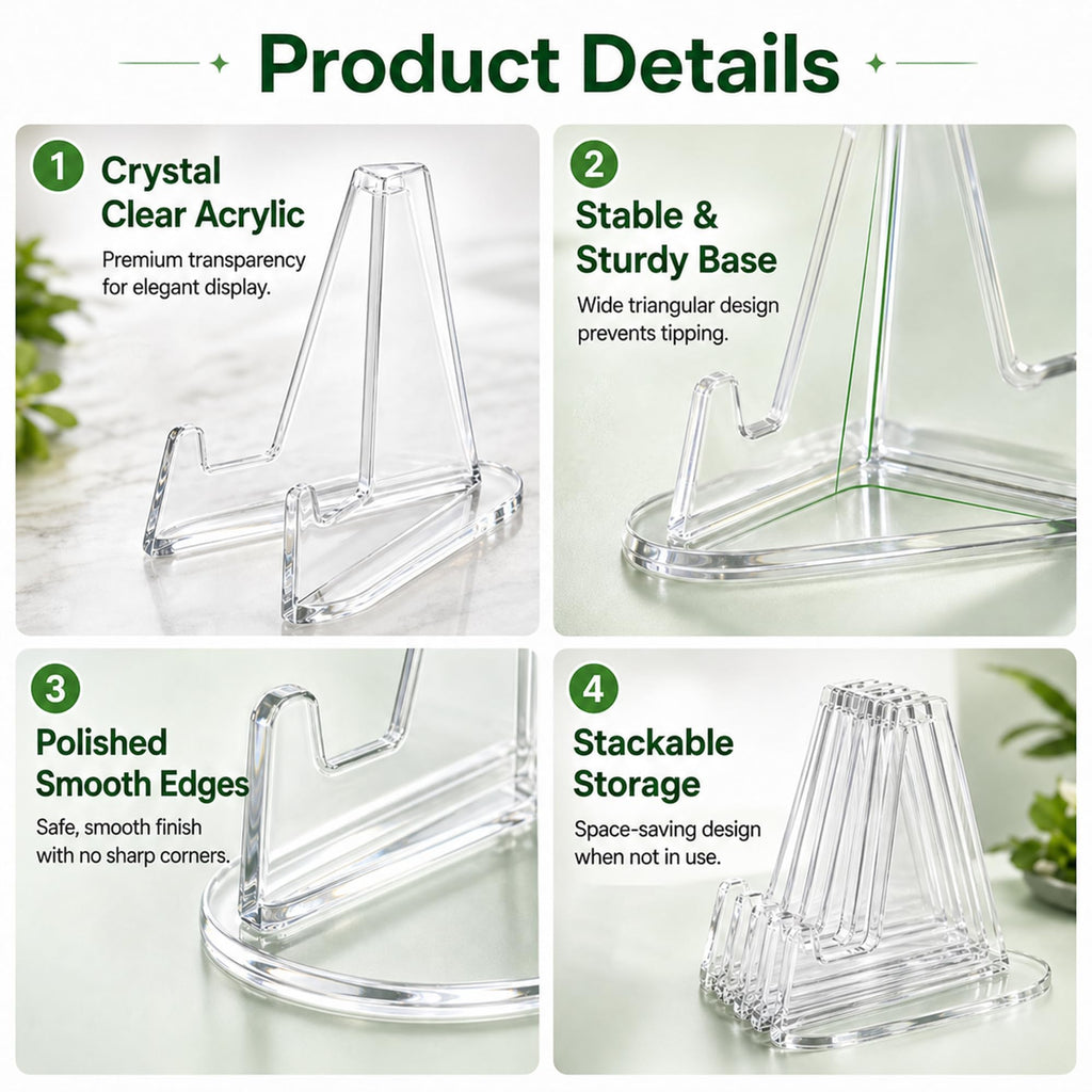 40Pcs Card Display Stand Mini Clear Acrylic Easel Stands Coin Display - image 3