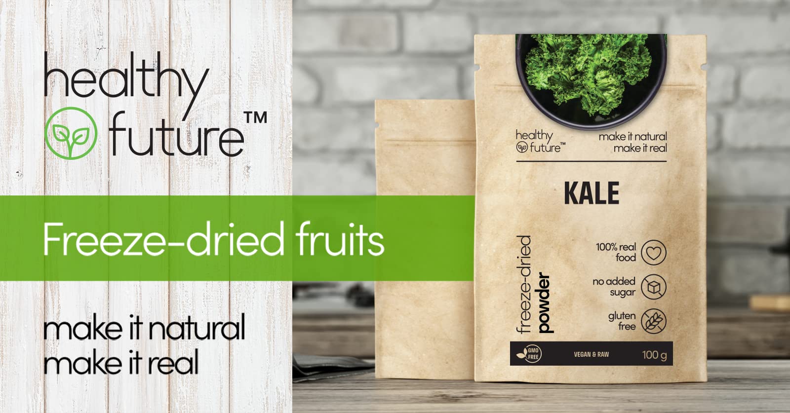 Healthy Future Freeze Dried Kale Powder – 100% Natural Vegan Superfood