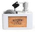 Kitchen Soap Dispenser Set with Dish Brush and Nylon Ball