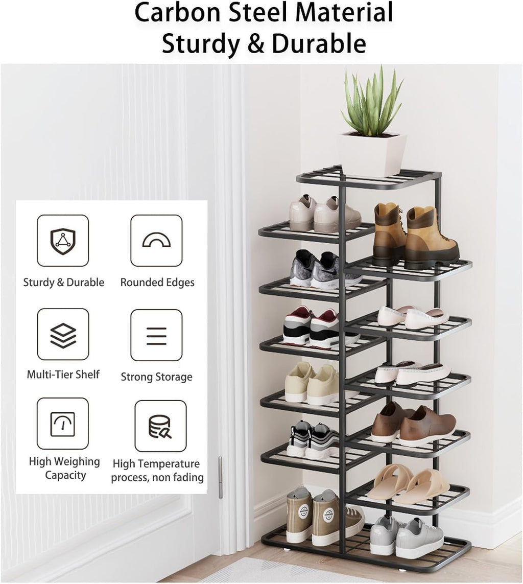YOUSIS Vertical Shoe Rack Gold Metal, Multi Tier Shoe Storage Organizer - image 4