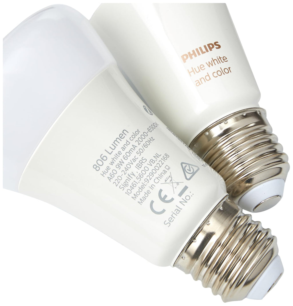 Philips Hue White & Color Ambiance E27 Smart LED Starter Kit - 2 Pack