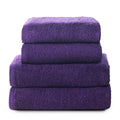 Jolof Store 4-Piece Cotton Bath Towel Set – 2 Bath & 2 Hand Towels – Purple