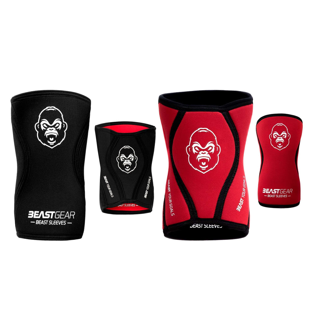 Beast Gear 5mm Neoprene Knee Sleeves for Powerlifting & Squats - Medium