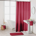 Douceur d'Intérieur, Essencia Shower Curtain with Hooks 180 x 200 cm Raspberry Polyester