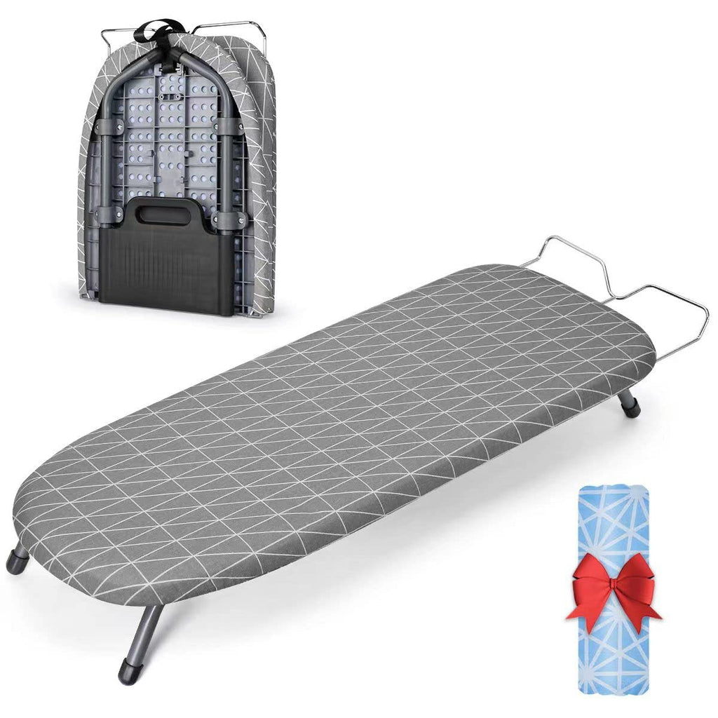 Johgee Tabletop Ironing Board – Foldable Compact Steam Iron Table with 2 Covers