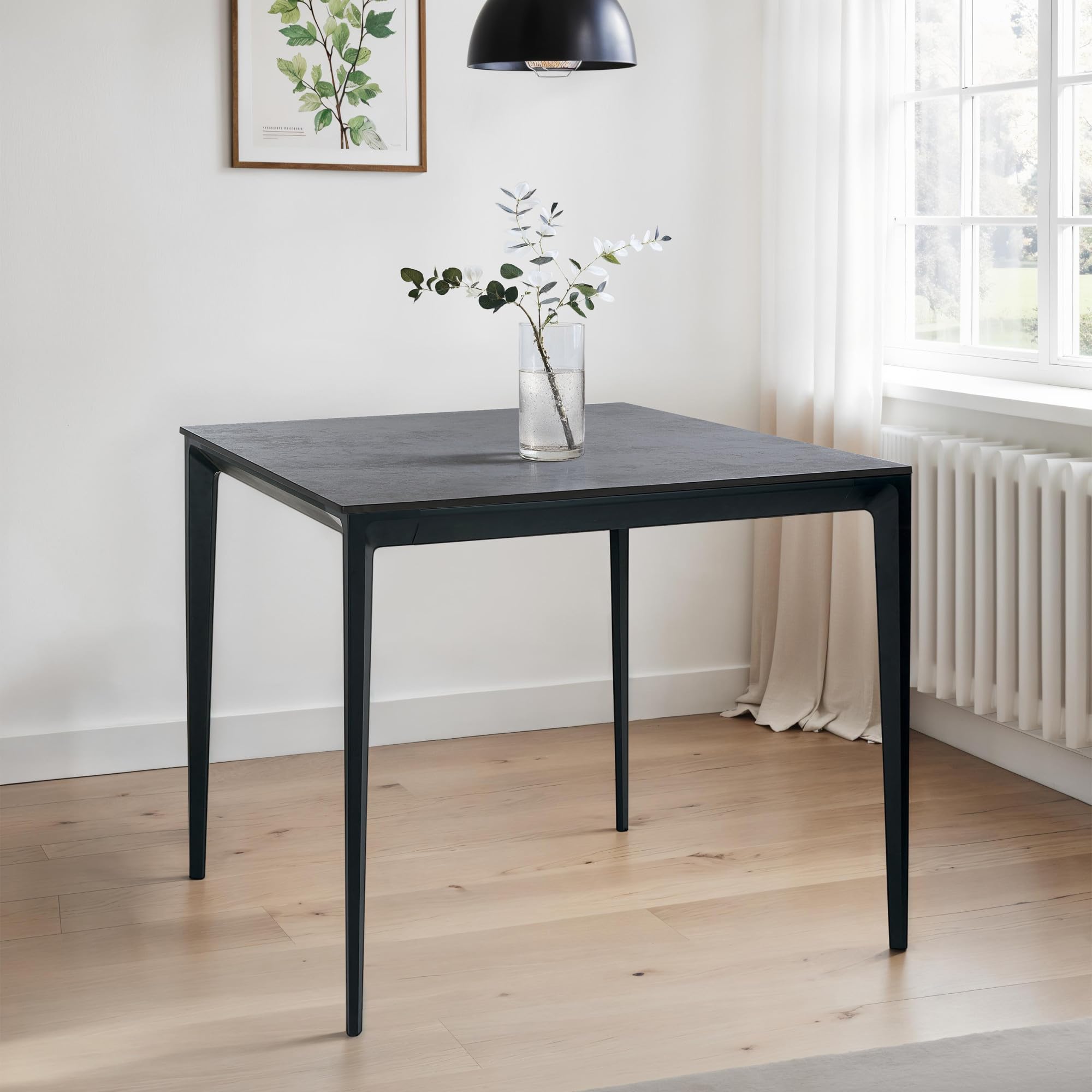 Julian Bowen Miami Square Sintered Stone Dining Table | Slate Grey