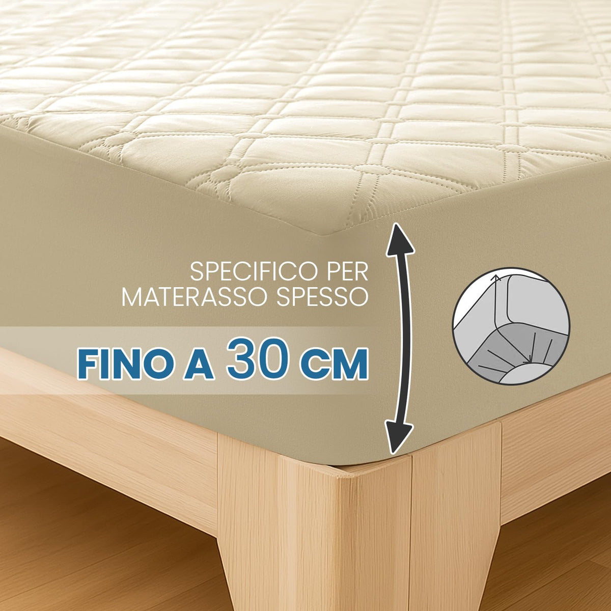 Ystyle Fitted Sheet 160 x 200 cm, Microfibre, Fitted Sheet - Mattress Height up to 30 cm, Khaki - image 2
