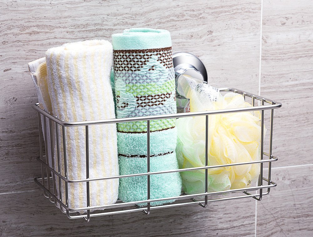 iPEGTOP Stainless Steel Suction Cup Shower Caddy - 2 Pack Bath Shelf