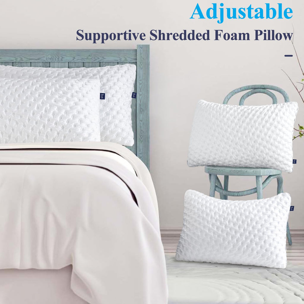 BedStory Shredded Memory Foam Cooling Pillows - 4 Pack, 50x75 cm