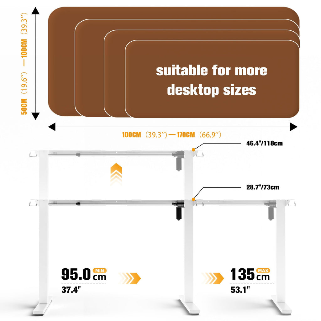 ERGOMAKER Electric Standing Desk Frame, Heavy Duty Steel, White - image 4