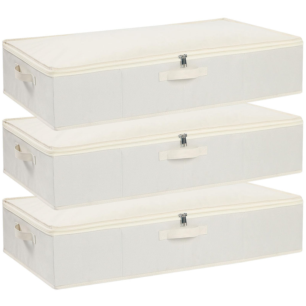 YheenLf Under Bed Storage Containers | Linen Clothes Organizers, 3-Pack