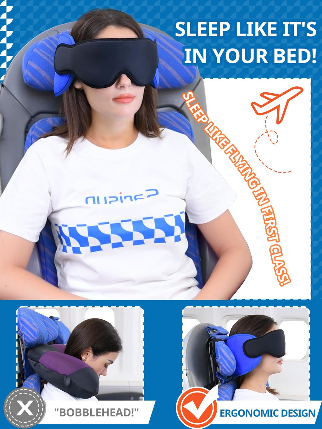 SARISUN Travel Pillow with Strap, Airplane Foot Hammock for Long Flights - image 3