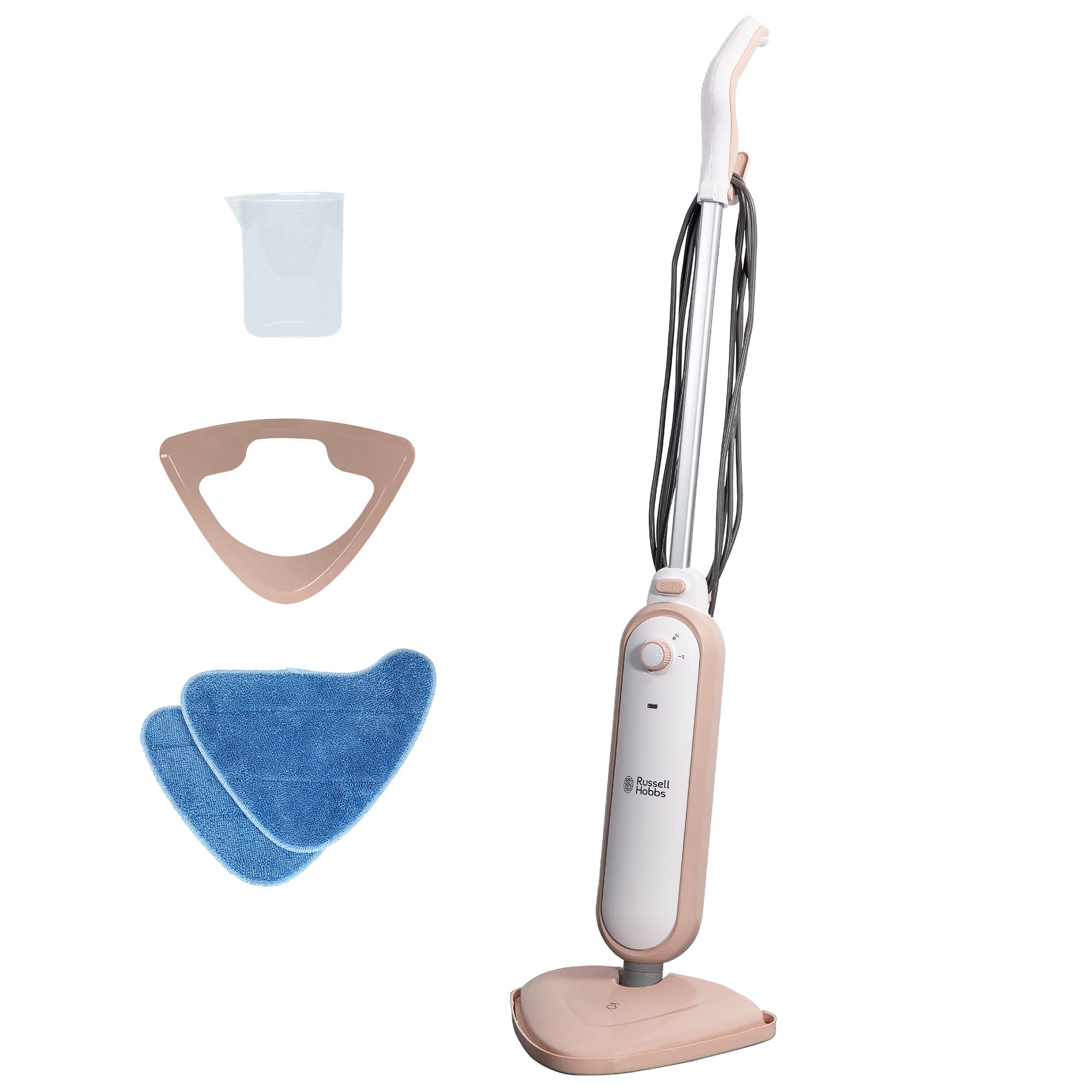 Russell Hobbs Upright Steam Mop – Blush Pink Floor & Carpet Cleaner