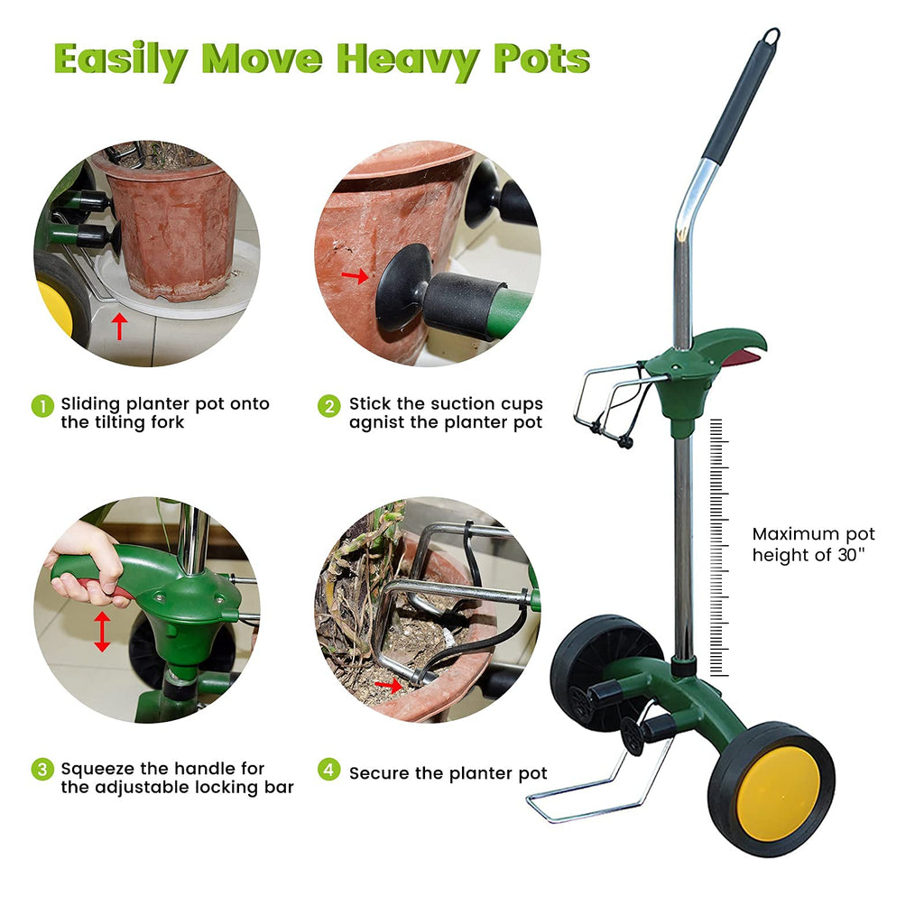 Heavy Duty Garden Pot Mover | Adjustable Plant Dolly Caddy