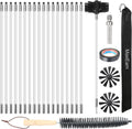 MaxEarn 24Pcs Chimney Cleaning Brush Kit | 18 Flexible Rods & 6" Head