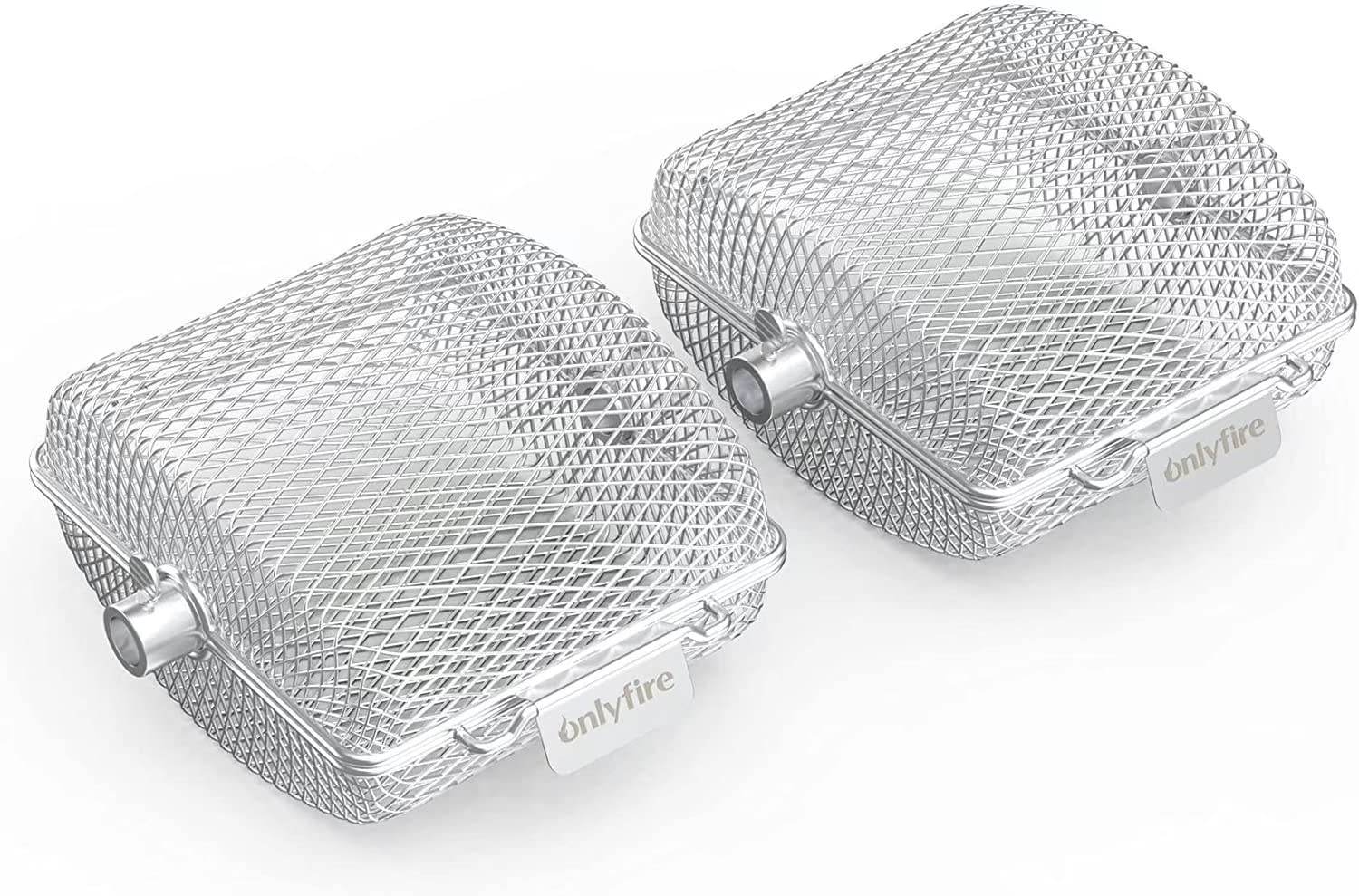 Onlyfire 2-Pack Rotisserie Spit Grill Basket Cage | Stainless Steel Mini Size