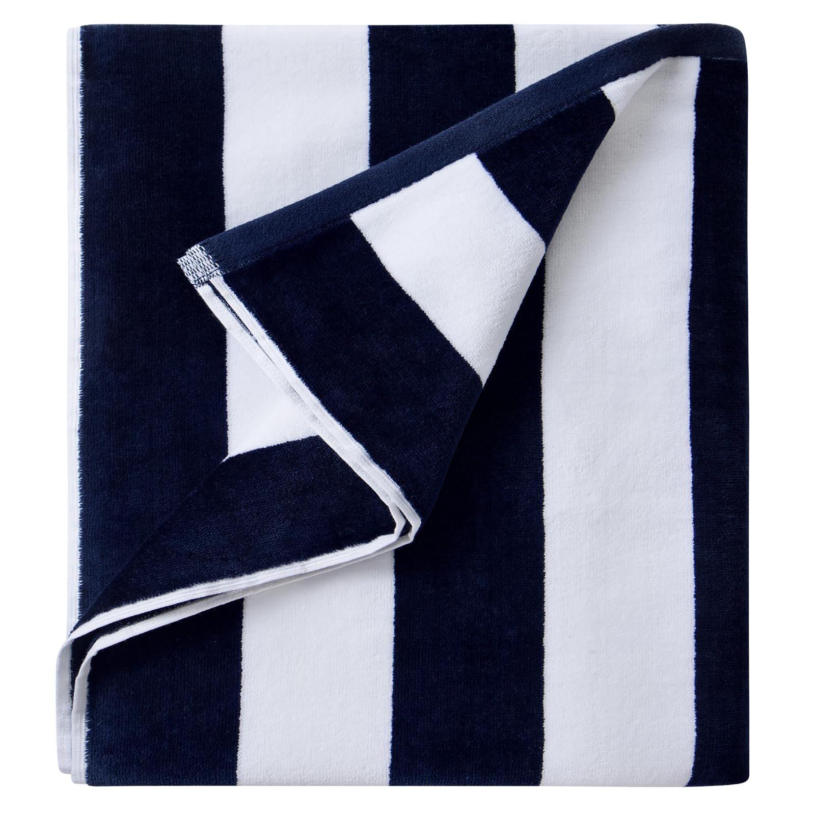 LULUHOME Oversized Beach Towel – 100% Cotton Cabana Striped Pool Towel