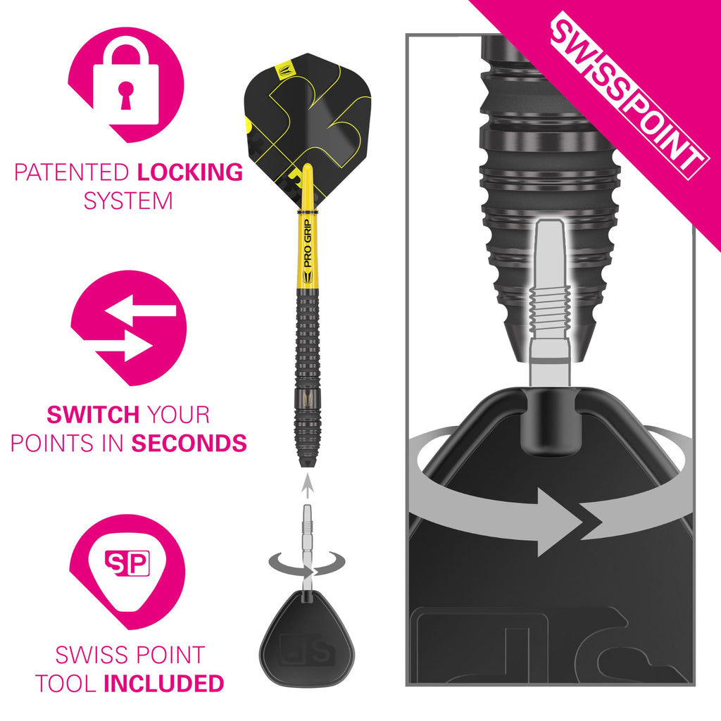 Target Darts Bolide Void 03 Steel Tip Darts | 90% Tungsten, 24g Black