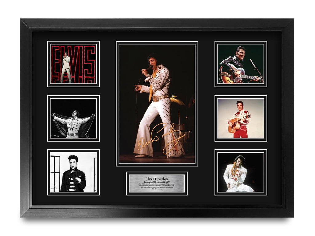 Elvis Presley Signed Autograph Picture – A2 Framed Music Memorabilia