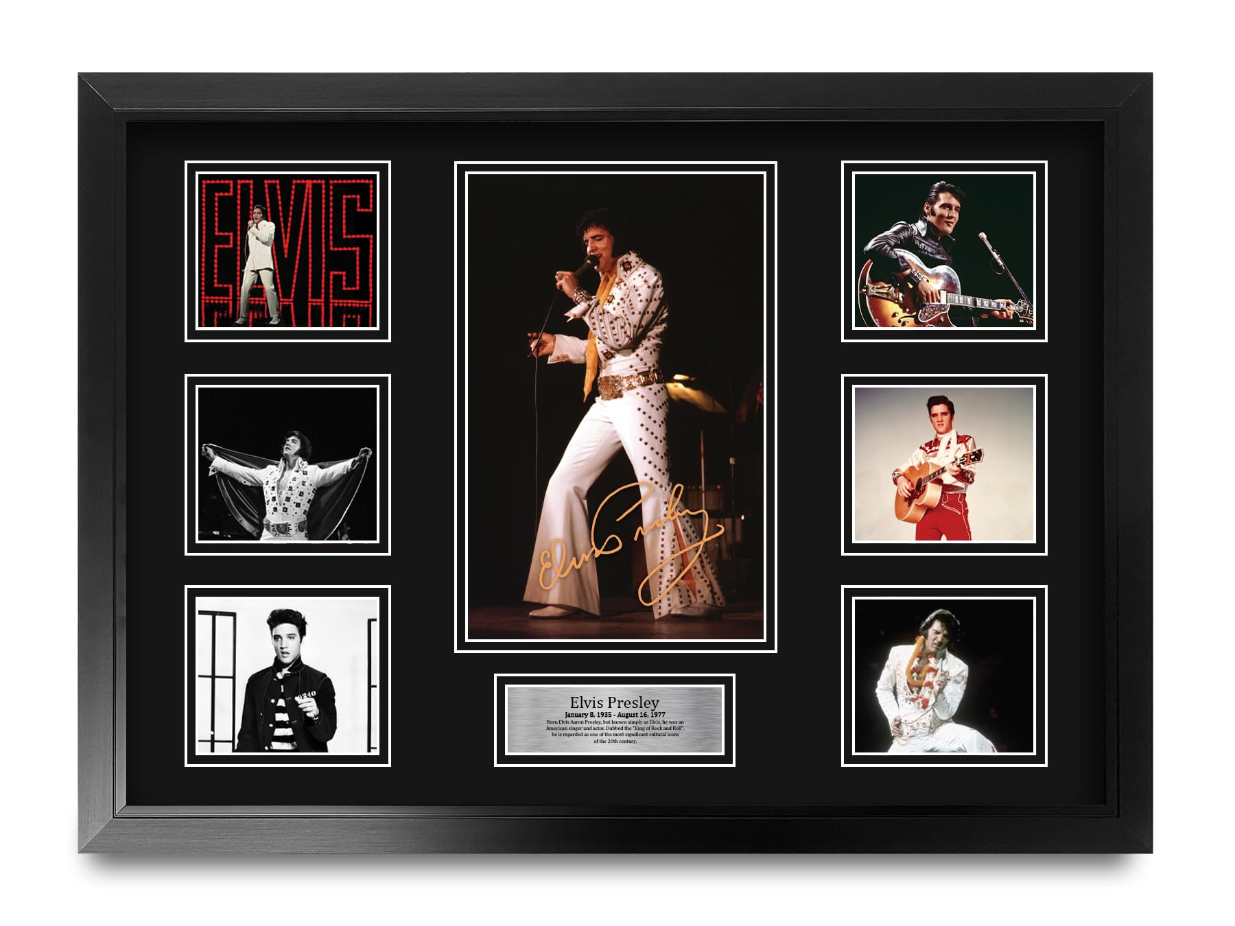 Elvis Presley Signed Autograph Picture – A2 Framed Music Memorabilia