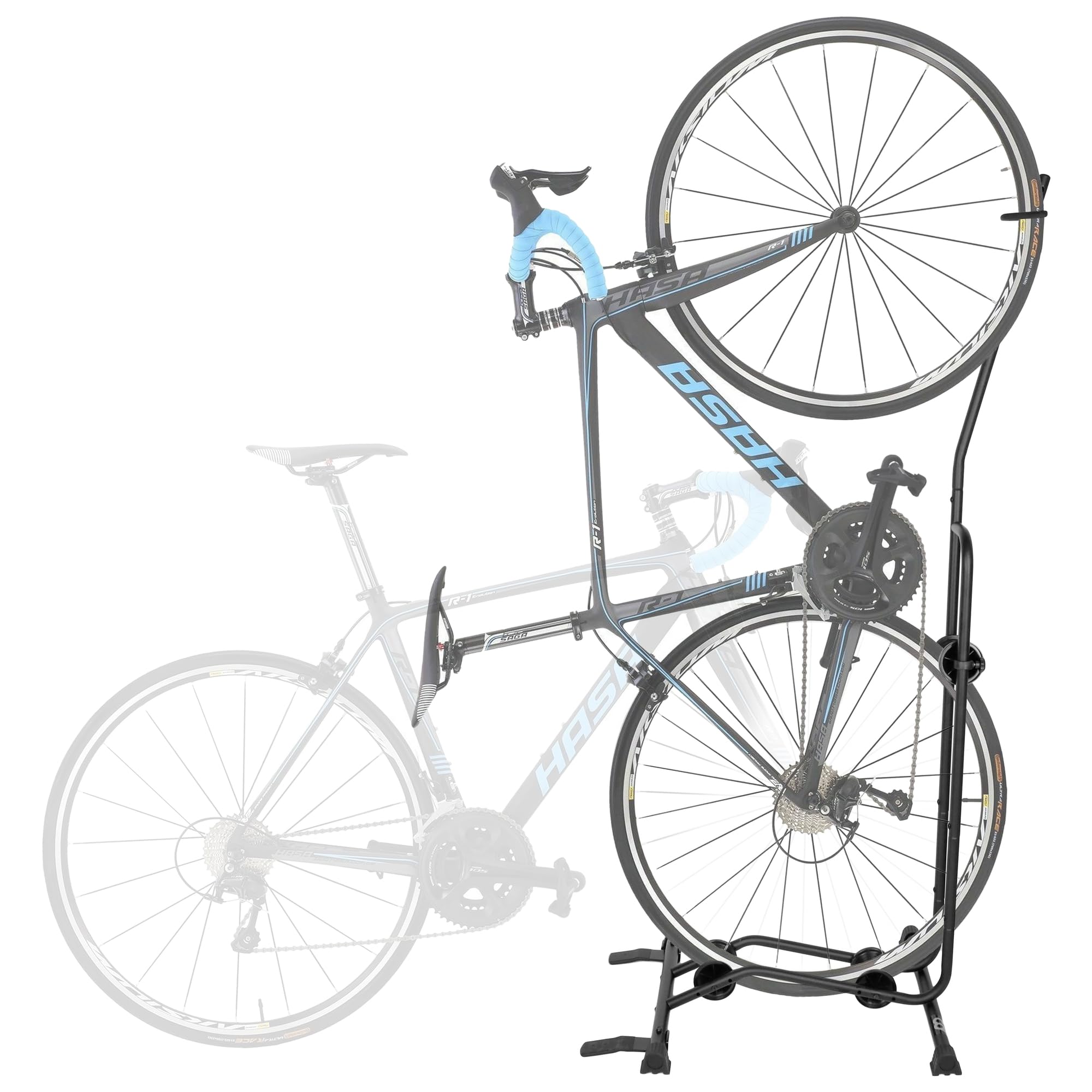 CyclingDeal Upright Bike Stand – Adjustable Vertical Floor Parking Rack