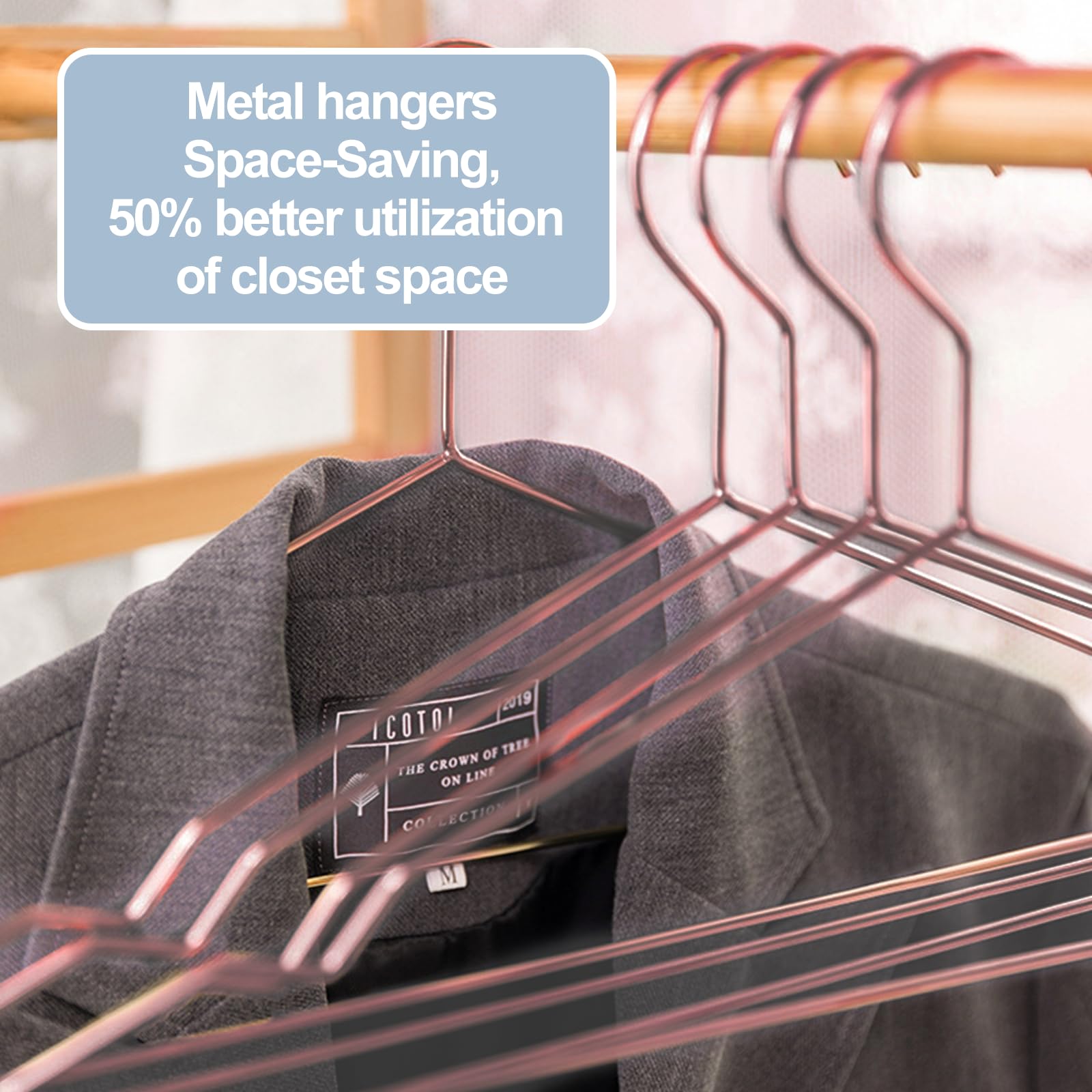 SPECILITE Rose Gold Metal Hangers – 30 Pack Heavy Duty Space Saving