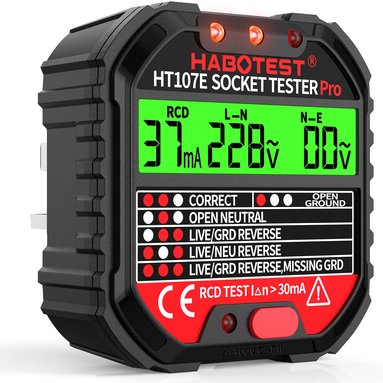 Jolof Store Socket Tester UK - RCD Outlet Detector with LCD Display