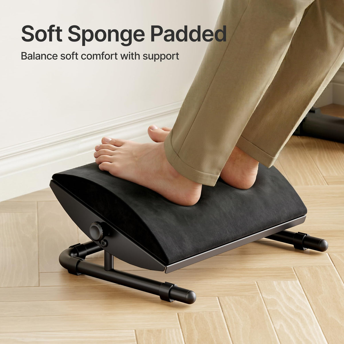 PEGZONE Foot Rest Under Desk with Memory Foam, Adjustable Tilt, Steel Base - image 4