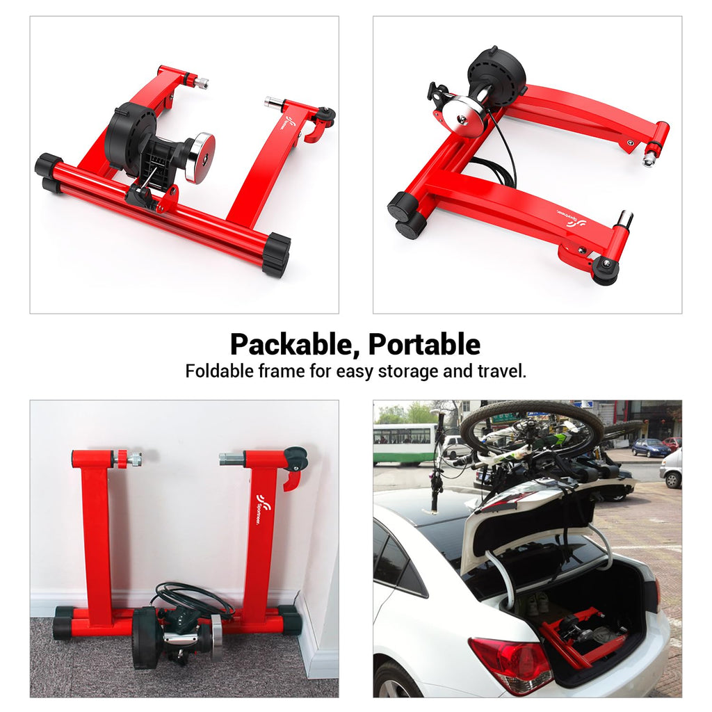 Sportneer Bike Trainer | 6-Speed Magnetic Indoor Steel Bicycle Stand