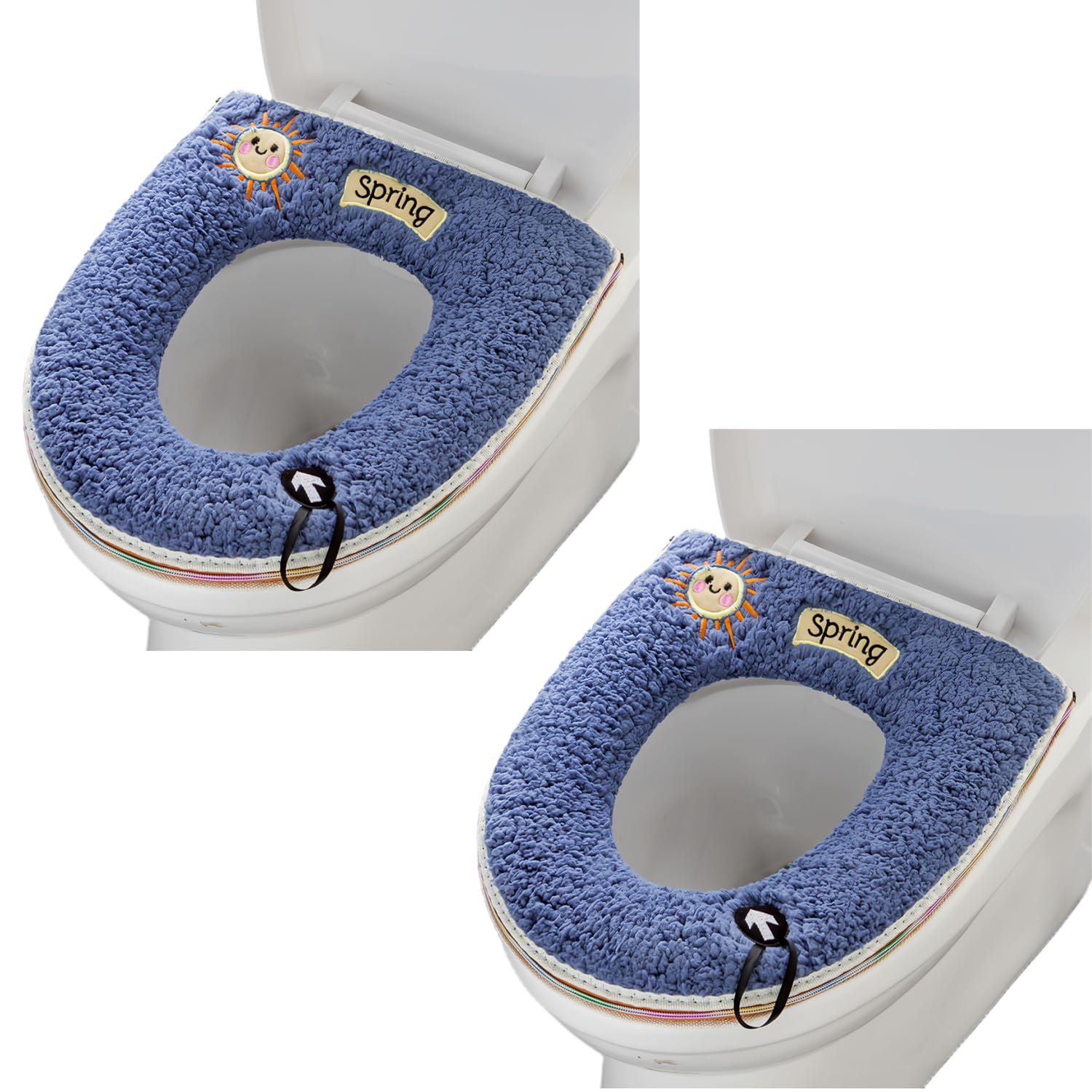Jolof Store Washable Toilet Seat Cover Pads – 2Pcs Soft Warm Acrylic Fiber