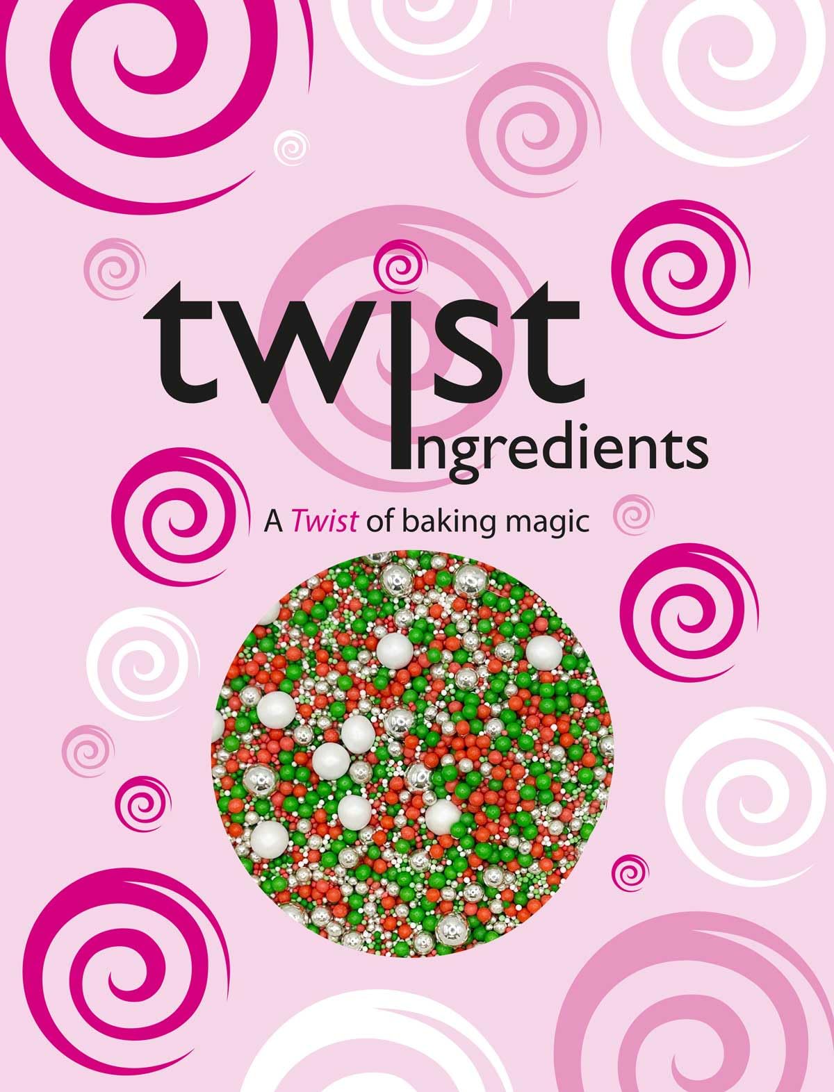 Twist Ingredients Twinkle Christmas Edible Pearl Cake Sprinkles - 1kg